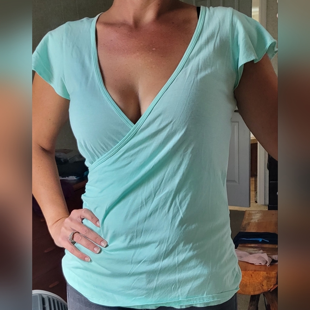 Lilly pulitzer light baby/teal blue top sz small
